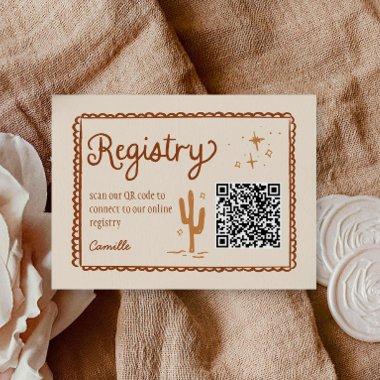 Western QR Code Bridal Shower Registry Enclosure Invitations