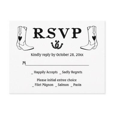 Western RSVP Country Wedding Cowboy Boots Rustic Invitation Post