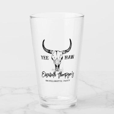 Western Wedding Personalized Bridal Shower Glass