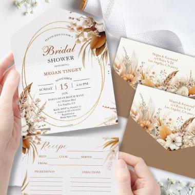 Western Wildflowers Bridal Shower Recipe All In One Invitations