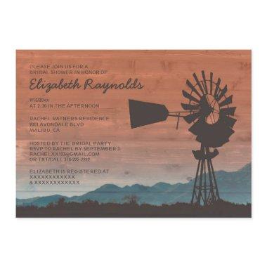 Western Windmill Bridal Shower Invitations