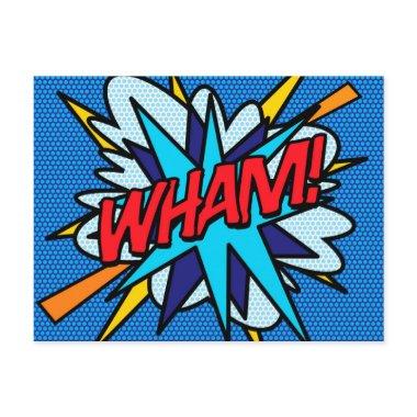 WHAM Fun Retro Comic Book Pop Art PostInvitations