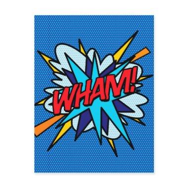 WHAM Fun Retro Comic Book Pop Art PostInvitations