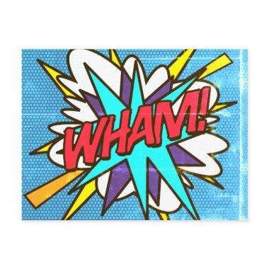 WHAM Fun Retro Comic Book Pop Art PostInvitations