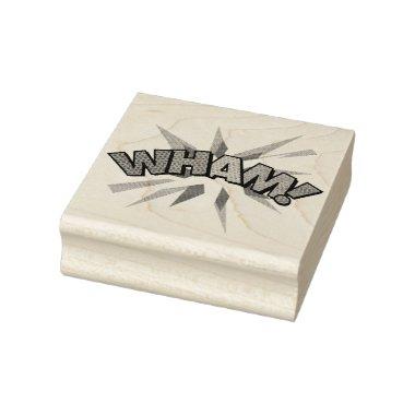 WHAM Fun Retro Comic Book Pop Art Rubber Stamp