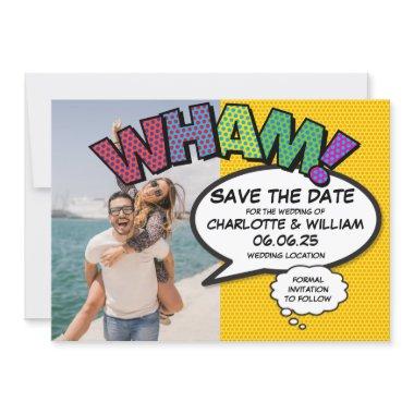WHAM Photo Save the Date Fun Retro Comic Book