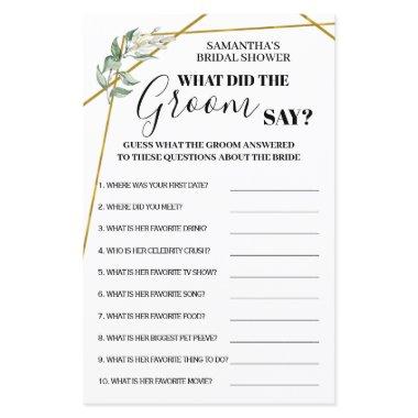 What did Groom say bilingual bridal shower game