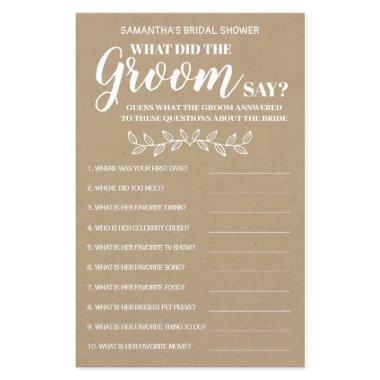 What did Groom say bridal shower bilingual game