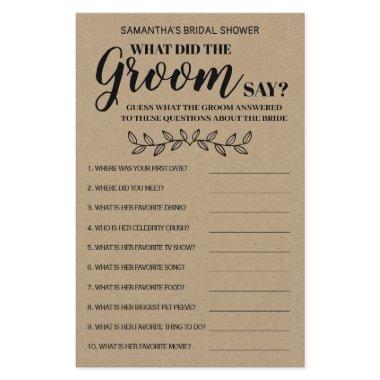 What did Groom say bridal shower bilingual game