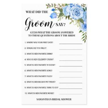 What did Groom Say  Blue Game  Flyer