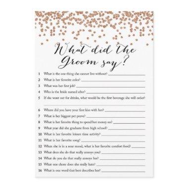 What Did Groom Say Rose Bridal Shower Game Invitations