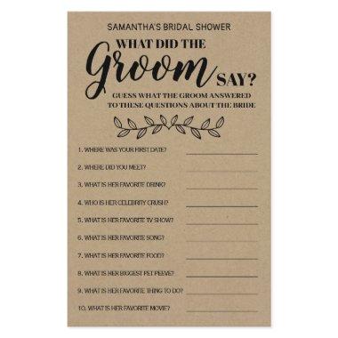 What did Groom Say Rustic  Game  Flyer