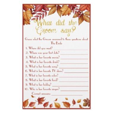 What did the Groom say? Autumn  Game Flyer