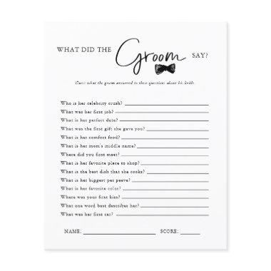 What Did The Groom Say |  Game