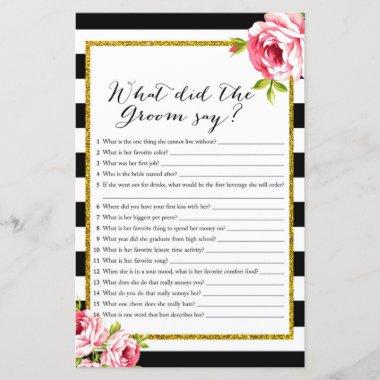 What Did the Groom Say - Bridal Shower Game