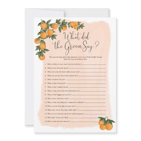 What did the Groom Say  Game