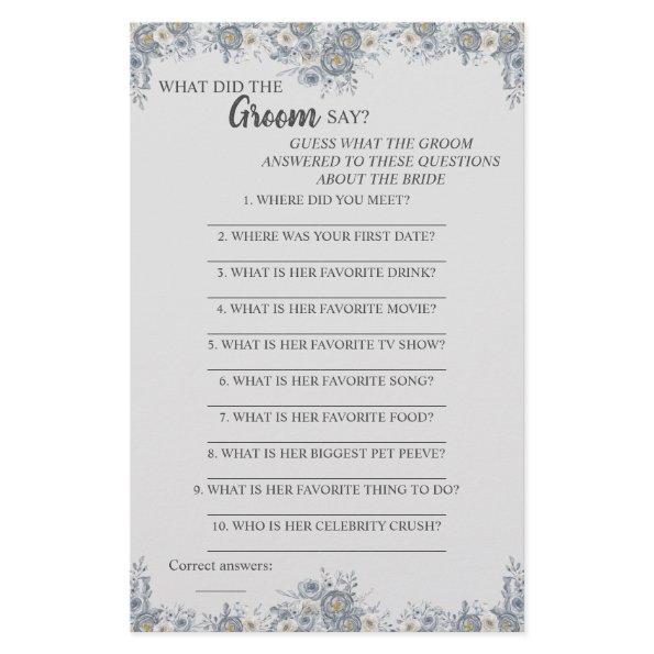 What did the Groom Say  Game  Flyer