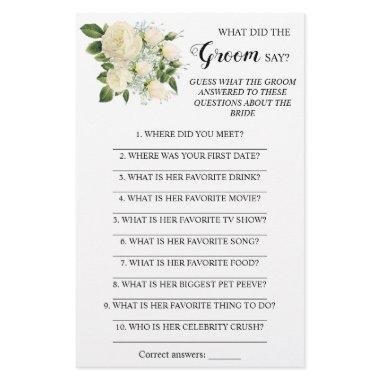 What did the Groom Say  Game  Flyer