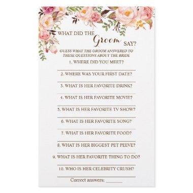 What did the Groom Say  Game  Flyer