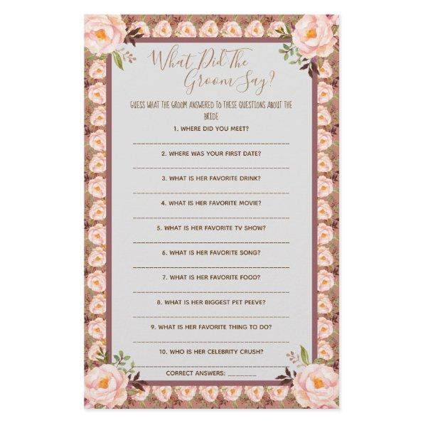 What did the Groom Say  Game  Flyer