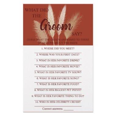 What did the Groom Say? |  Game  Flyer