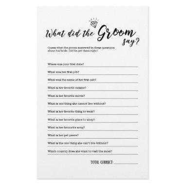 What Did The Groom Say Game for
