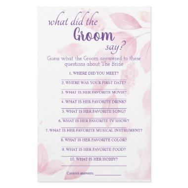What did the Groom Say Pink Whatercolor Leaves Fly Flyer