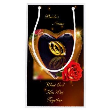 What God Has Put Together Wedding (Gold & Black) Small Gift Bag