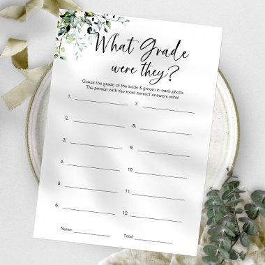 What Grade Were They Minimalist Bridal Shower Game Invitations