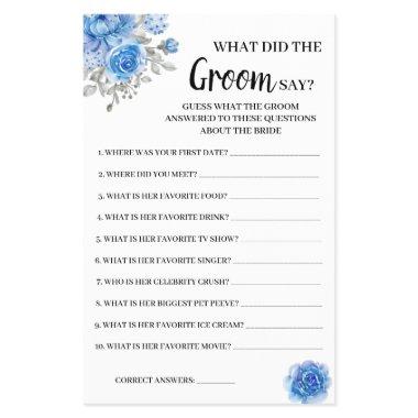 What Groom say BlueFlowers  Game  Flyer