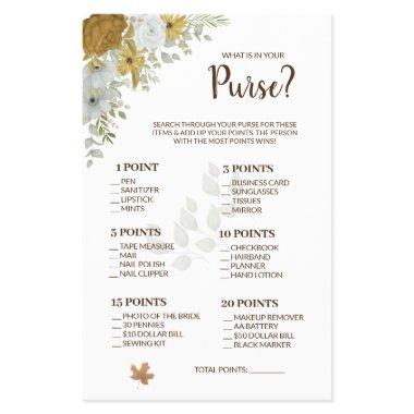 What is in your Purse Boho Autumn Shower Game  Flyer