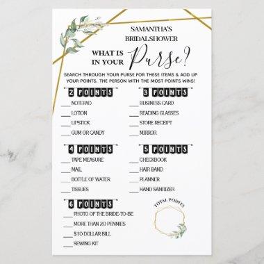 What is in your Purse bridal shower bilingual game