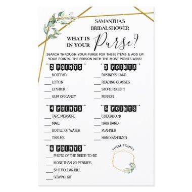 What is in your Purse bridal shower bilingual game