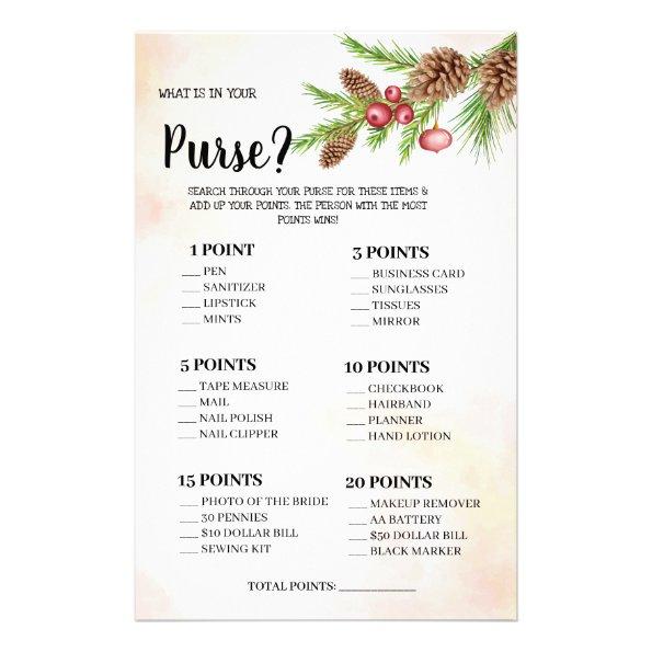 What is in your Purse Wedding Shower Game Invitations Flyer