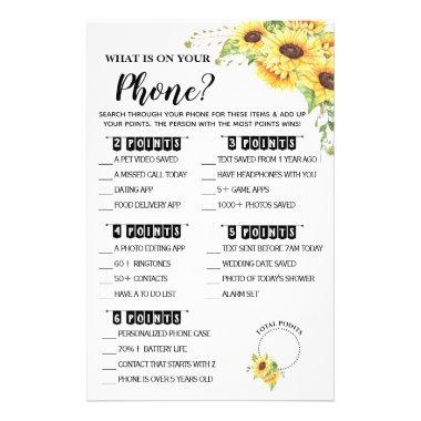 What is on your Phone Bridal Shower Game Invitations Flye Flyer