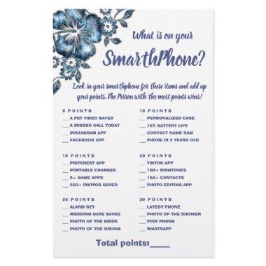 What is on your Phone Shower Game  Blue Flower Flyer