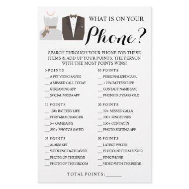 What is on your Phone Shower Game  Flyer