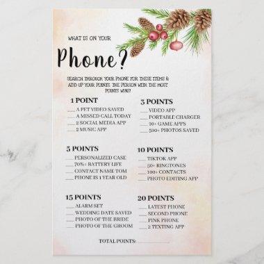 What is on your Phone Wedding Shower Game Invitations Fly Flyer