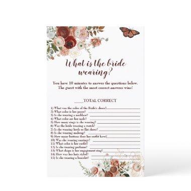 What Is The Bride Wearing Game Burgundy Boho Flyer