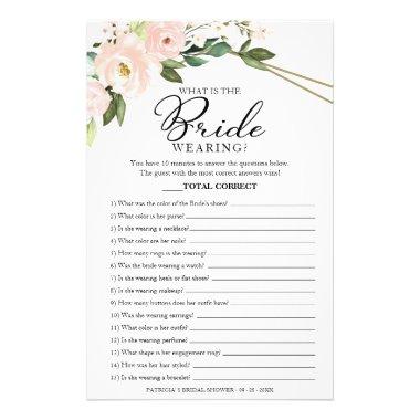 What Is The Bride Wearing Game Pink Blush Flyer