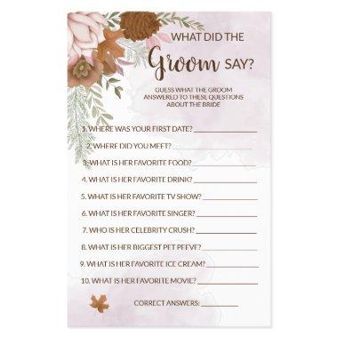 What the Groom Say Boho Autumn Floral Game Flyer