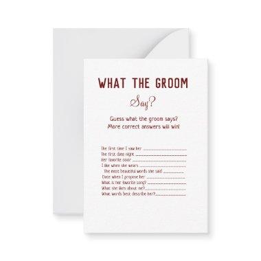 what the groom say  game note