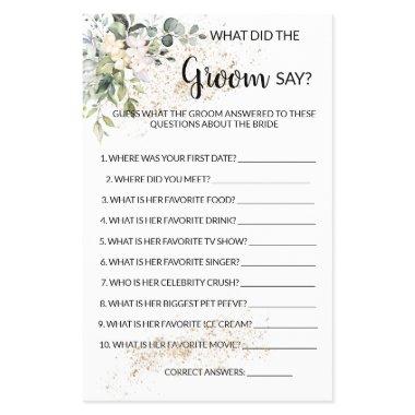 What the Groom Say Herbal & Greenery Game Flyer