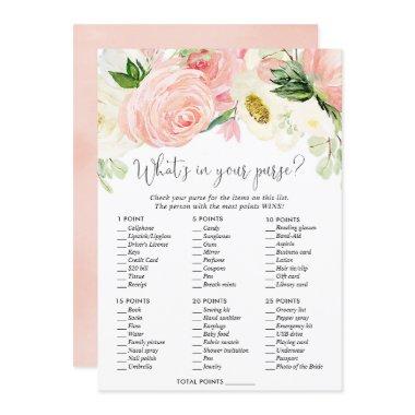 What's in your purse bridal shower game blush pink Invitations