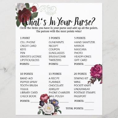 Whats In Your Purse Bridal Shower Game Elegant Bur