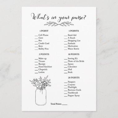 What's In Your Purse Bridal Shower Game Program