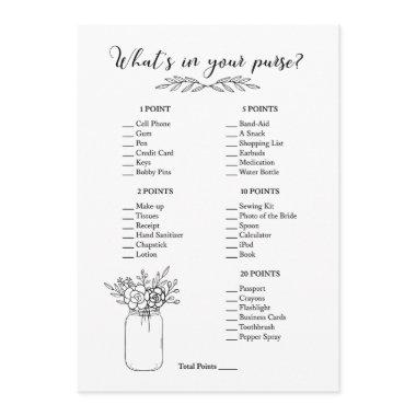 What's In Your Purse Bridal Shower Game Program