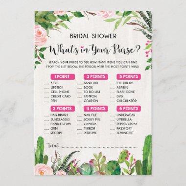 What's in Your Purse Fiesta Bridal Shower Game Invitations
