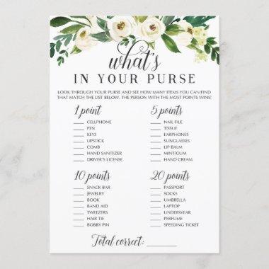 What's In Your Purse Game for Wedding Shower Invitations