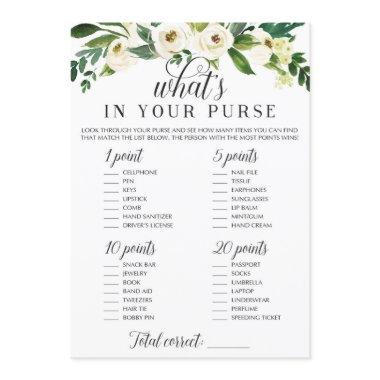 What's In Your Purse Game for Wedding Shower Invitations